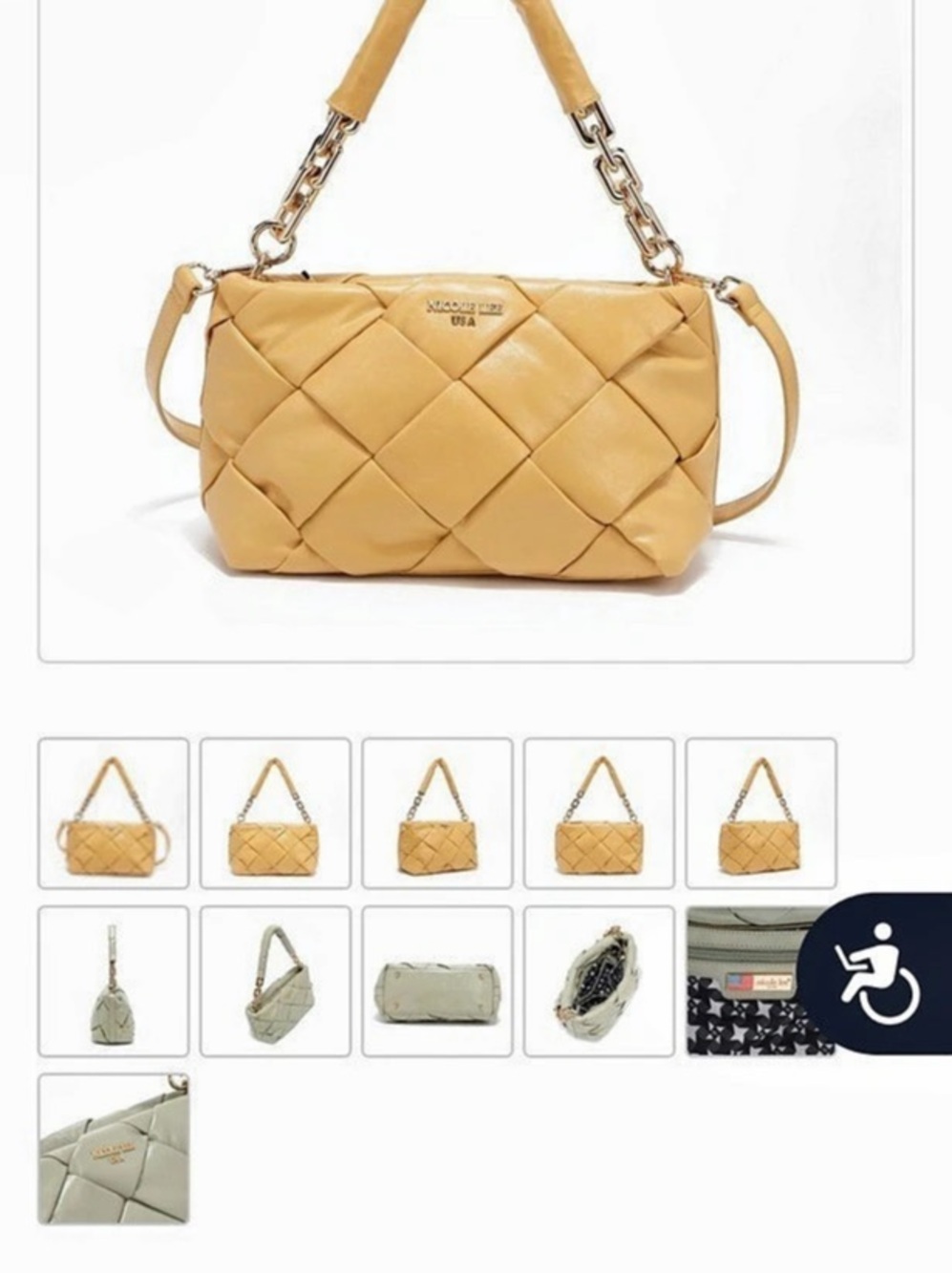 Nicole Lee Acolchonada Con Cadena Shoulder Bag Brown